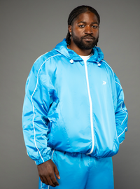 Bell Athletic Apparel ALPHA Track Jacket in Hyper Blue front view