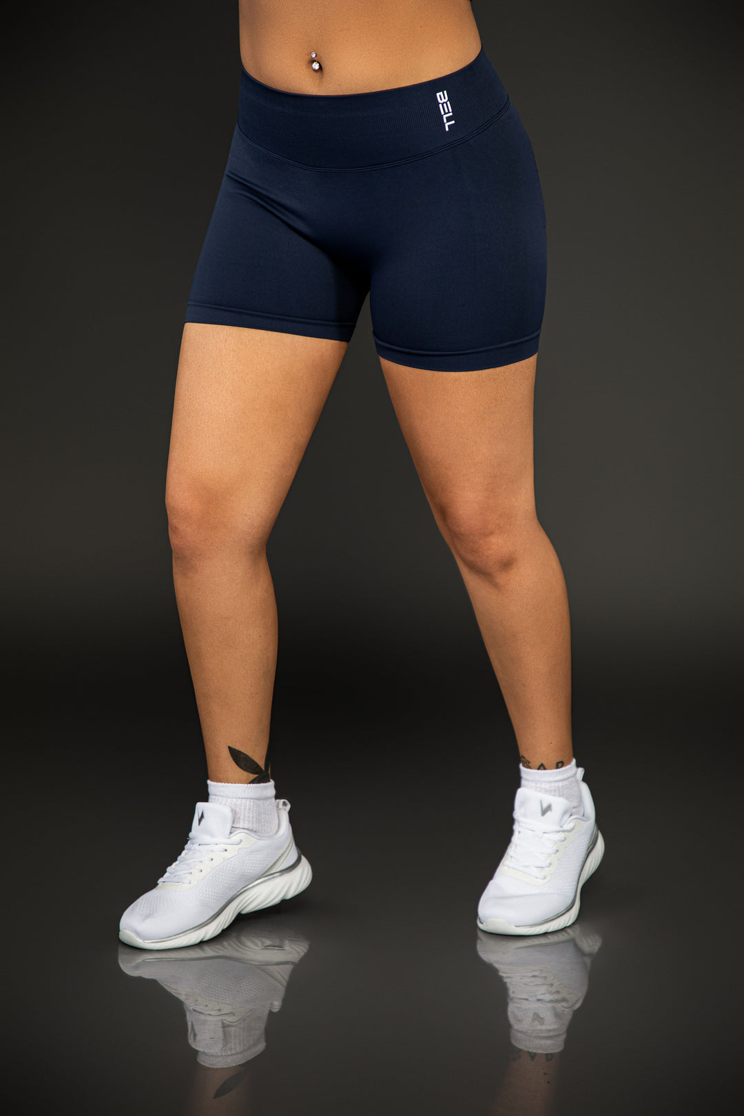 Bell seamless scrunch shorts storm blue high waisted gym shorts