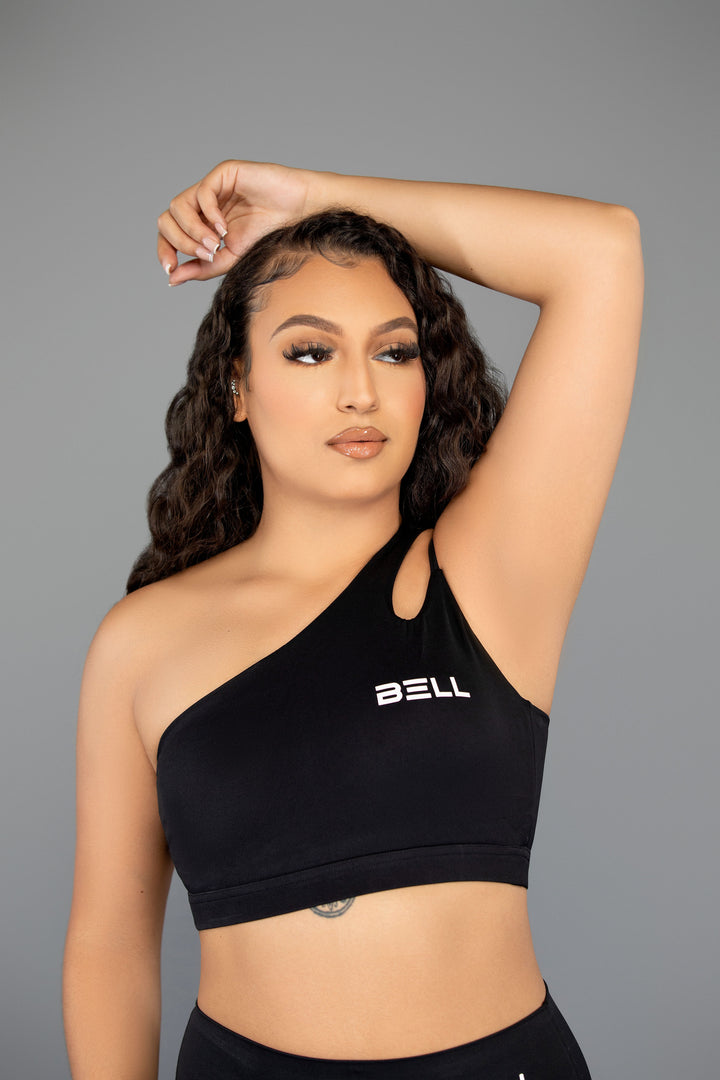 Bell One-Shoulder Bra - Black